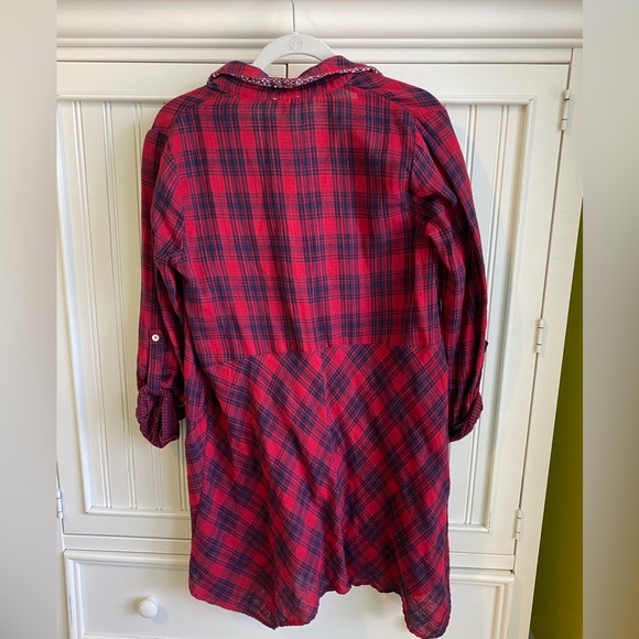 Festive plaid flannel dress. - Picture 2 of 3